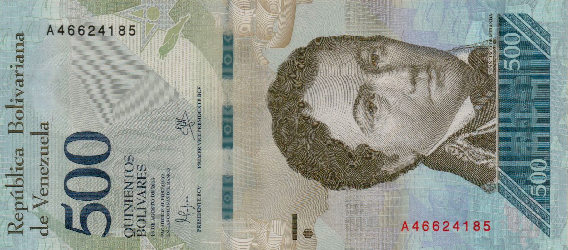 Venezuela 500 2016 UNC P-94/a